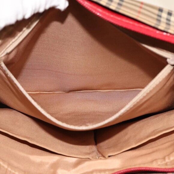 Burberrys Nova Check Tote Bag Canvas Beige Red Auth 78424 - Picture 10 of 16
